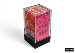 Festive Dahlia/white Luminary 16mm d6 Dice Block (12 dice)